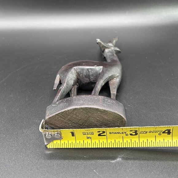 7.5" Hand Carved Dark Wooden Impala Figure Table Mantle Shelf Decor Accent - Picture 8 of 10